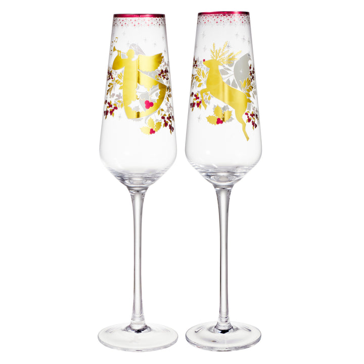 Maxwell and Williams - Classic Christmas Champagne Flute - Set of 2 - 240ml