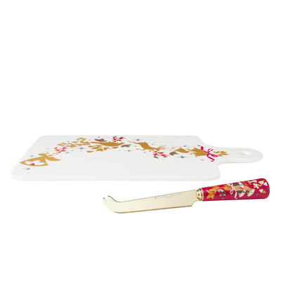 Maxwell and Williams - Classic Christmas - Cheese Paddle and Knife Set
