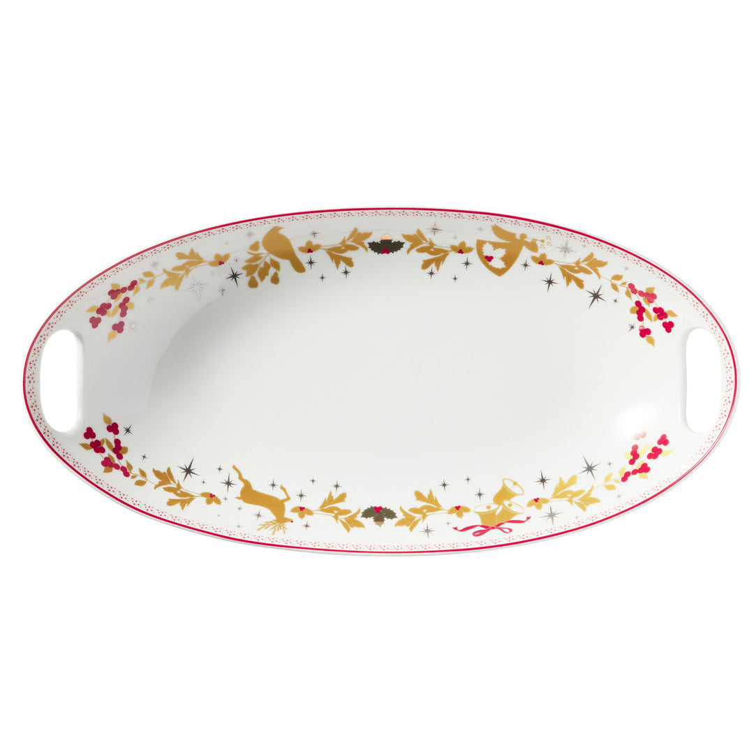Maxwell and Williams - Classic Christmas Handled Oval Bowl - 41.5cm