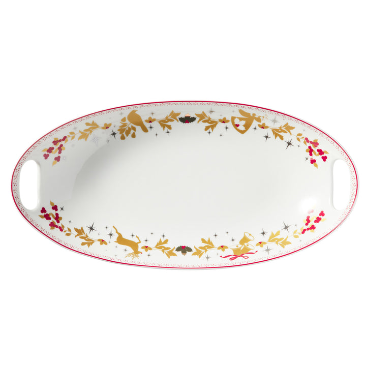 Maxwell and Williams - Classic Christmas Handled Oval Bowl - 41.5cm