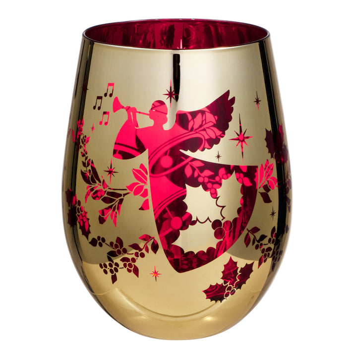 Maxwell and Williams - Classic Christmas Stemless Wine Glass - Set of 2 - Metallic - 550ml