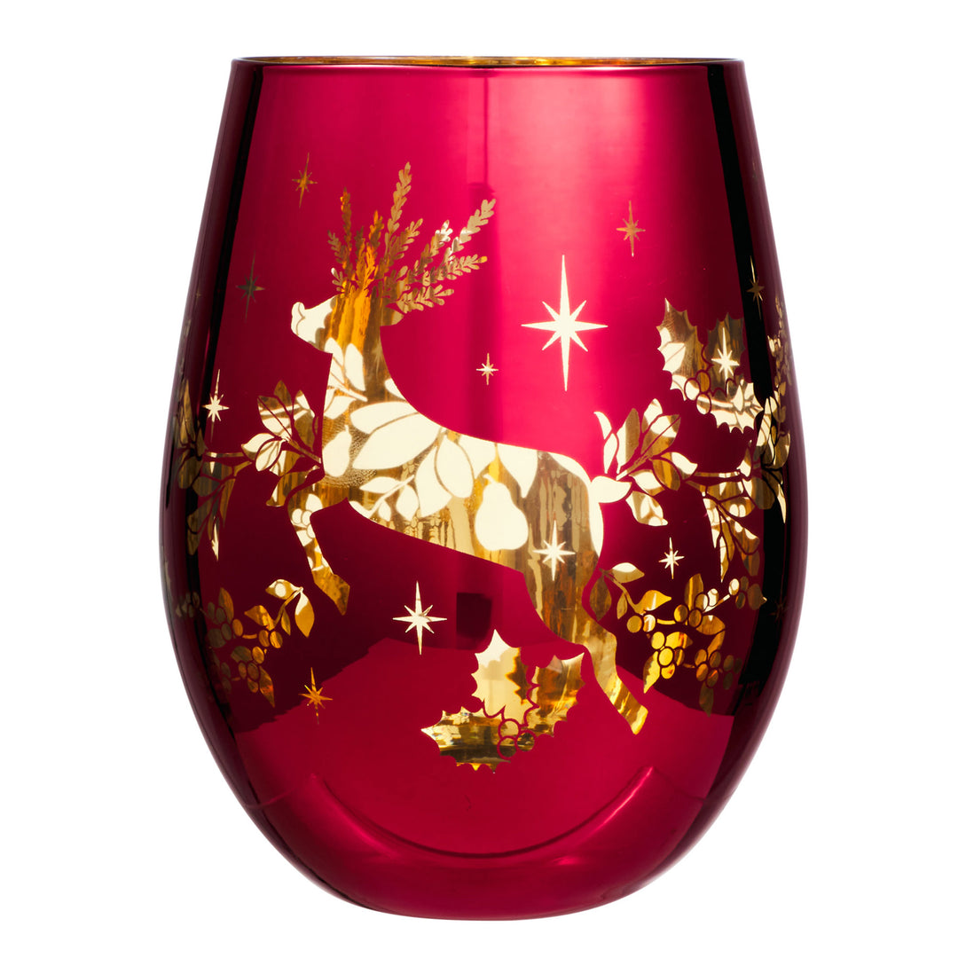 Maxwell and Williams - Classic Christmas Stemless Wine Glass - Set of 2 - Metallic - 550ml