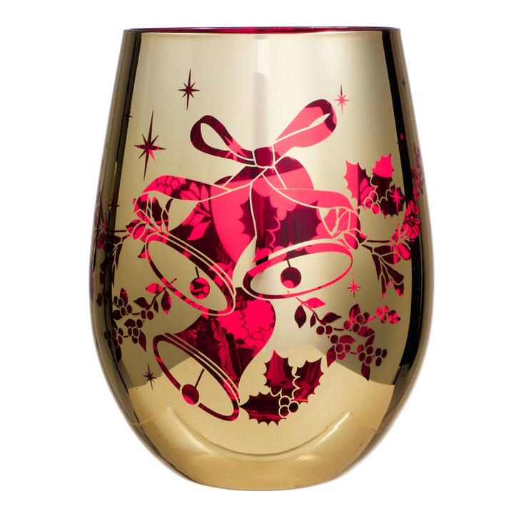 Maxwell and Williams - Classic Christmas Stemless Wine Glass - Set of 2 - Metallic - 550ml