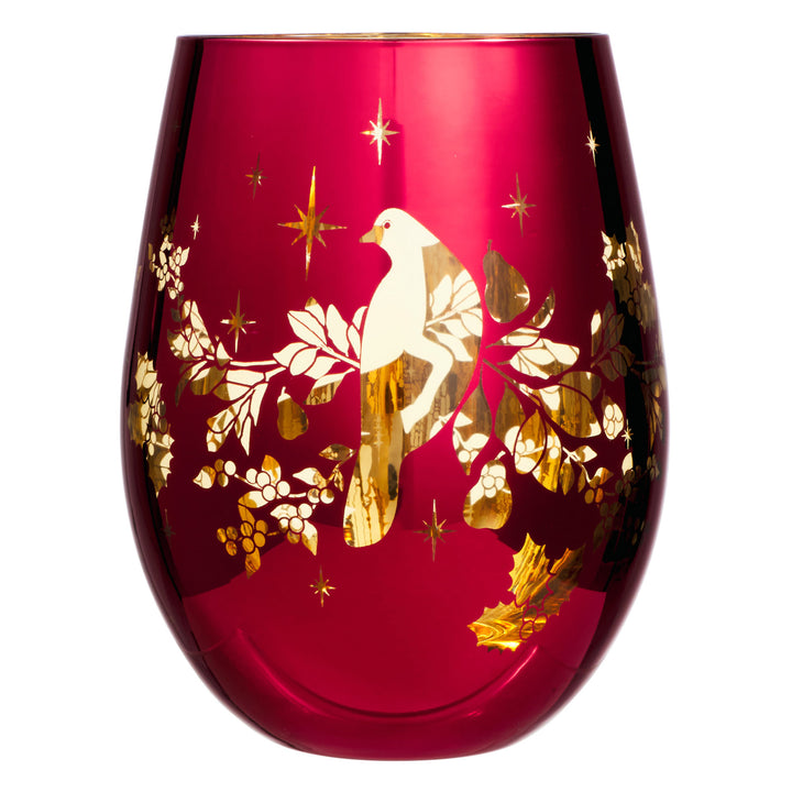 Maxwell and Williams - Classic Christmas Stemless Wine Glass - Set of 2 - Metallic - 550ml