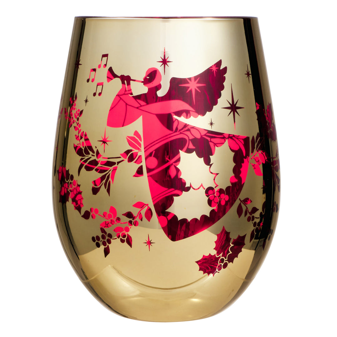 Maxwell and Williams - Classic Christmas Stemless Wine Glass - Set of 2 - Metallic - 550ml