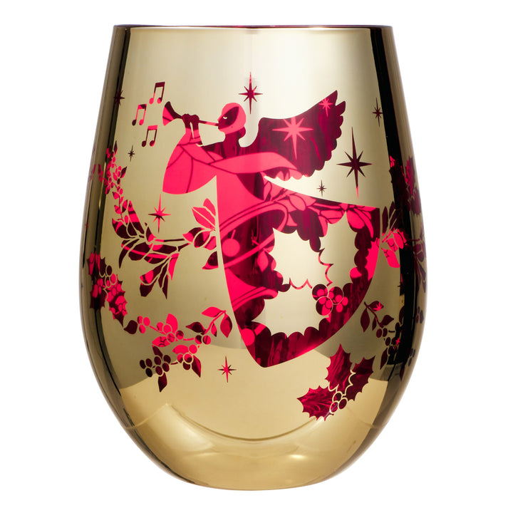 Maxwell and Williams - Classic Christmas Stemless Wine Glass - Set of 2 - Metallic - 550ml