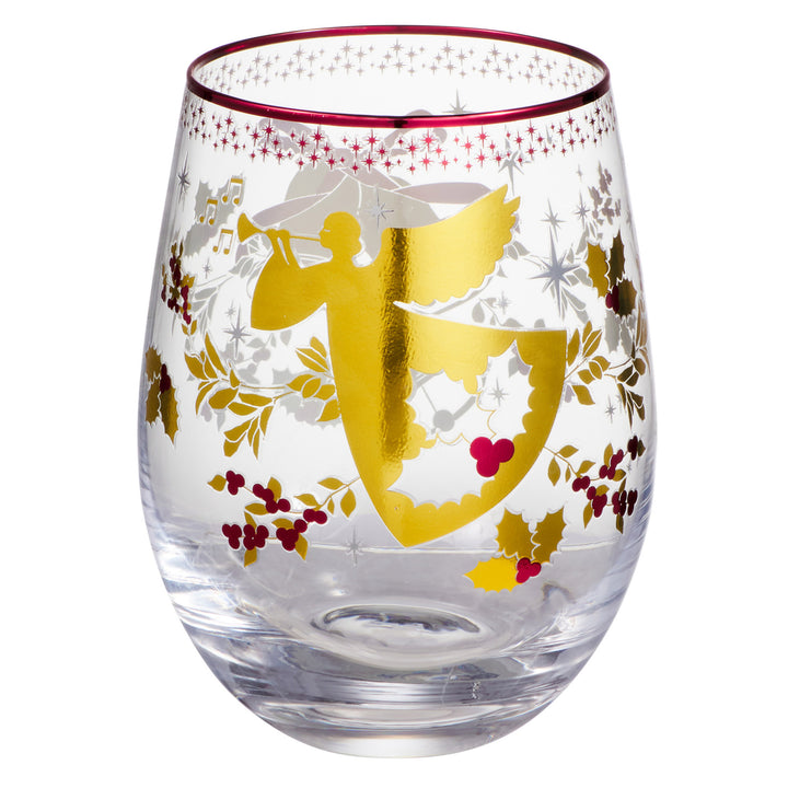 Maxwell and Williams - Classic Christmas Stemless Wine Glass - Set of 2 - 550ml