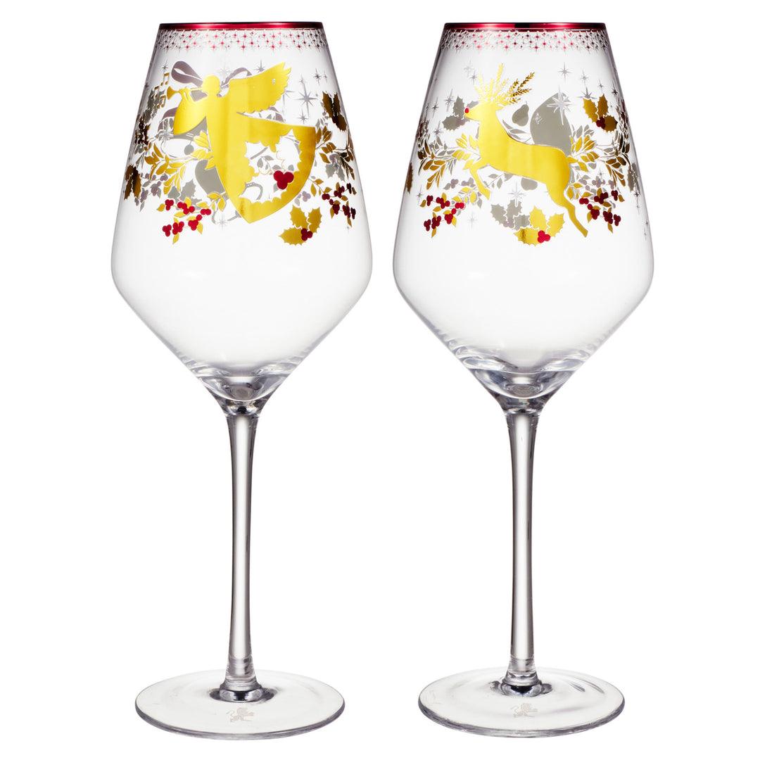 Maxwell and Williams - Classic Christmas Wine Glass - Set of 2 - 500ml