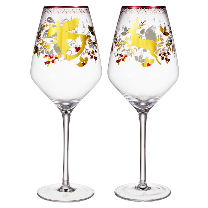 Maxwell and Williams - Classic Christmas Wine Glass - Set of 2 - 500ml