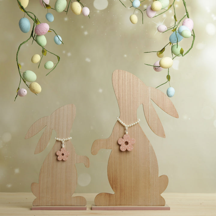 Natural Wooden Bunny Ornament Medium and Large