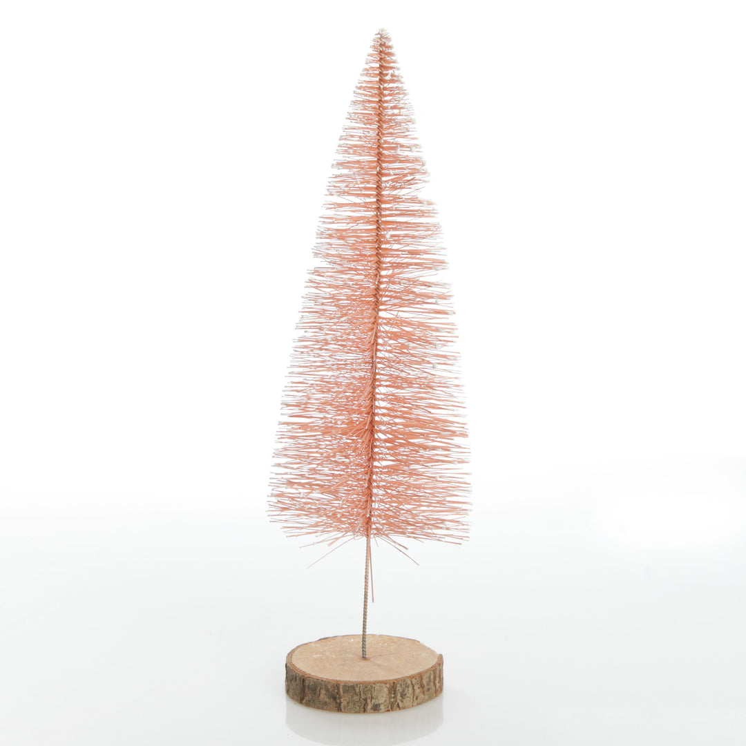 Medium Coral Wire Christmas Tree with Wood Base