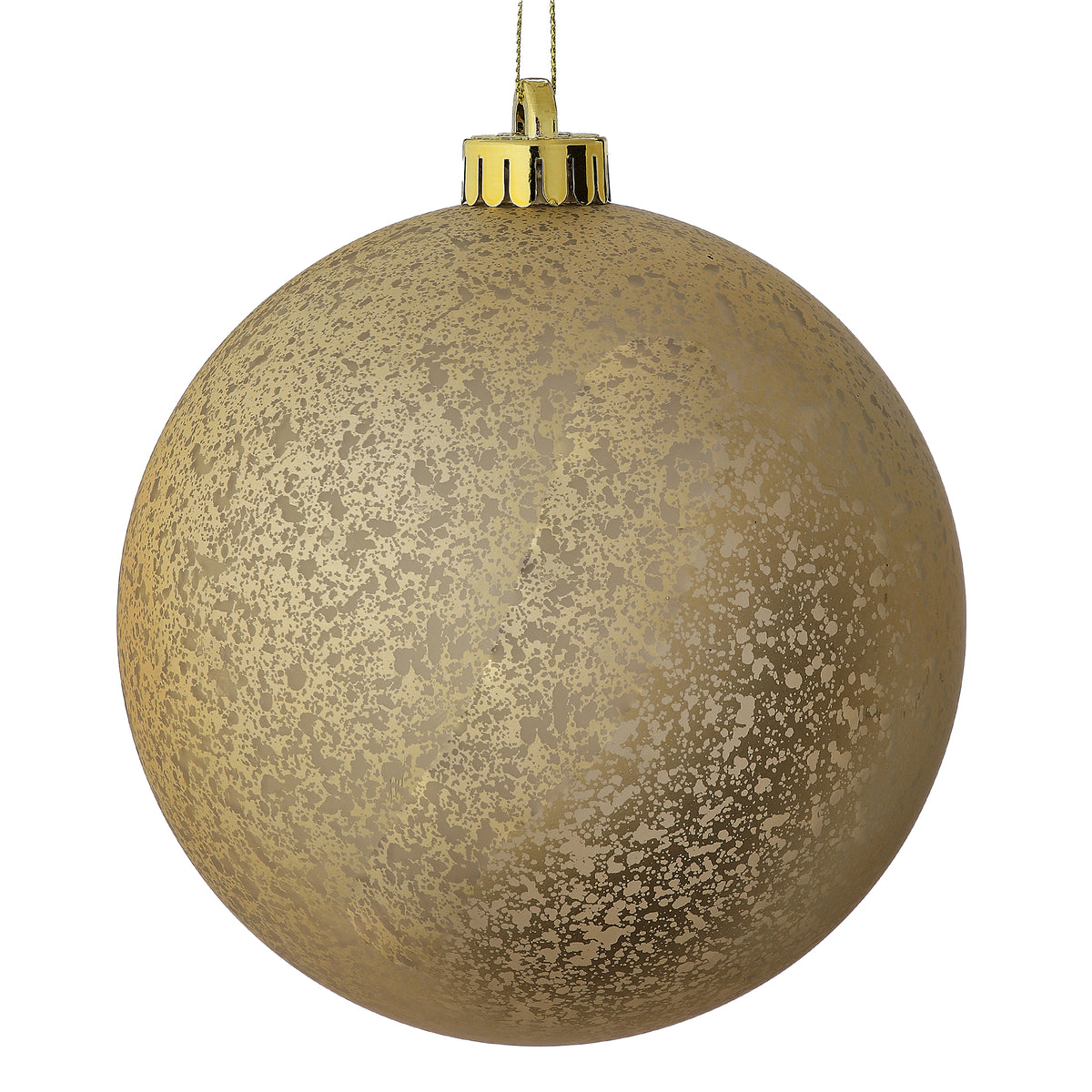 Champagne Mercury Jumbo Shatterproof Christmas Bauble Decoration - Set of 2