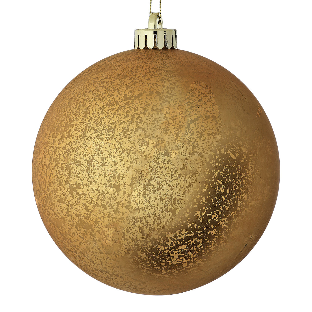 Gold Mercury Jumbo Shatterproof Christmas Bauble Decoration - Set of 2