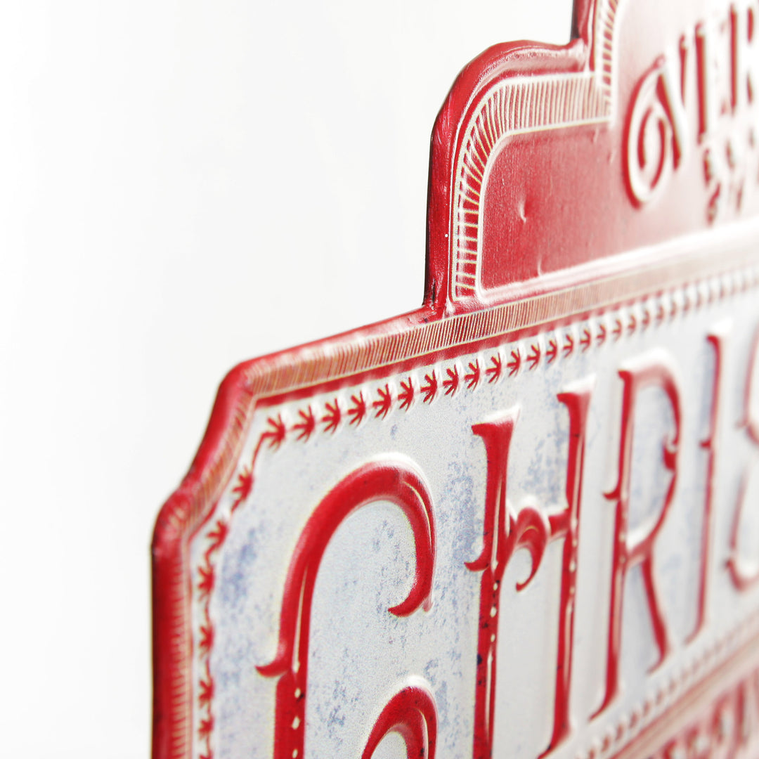 Merry Christmas and Happy New Year Retro Metal Christmas Sign