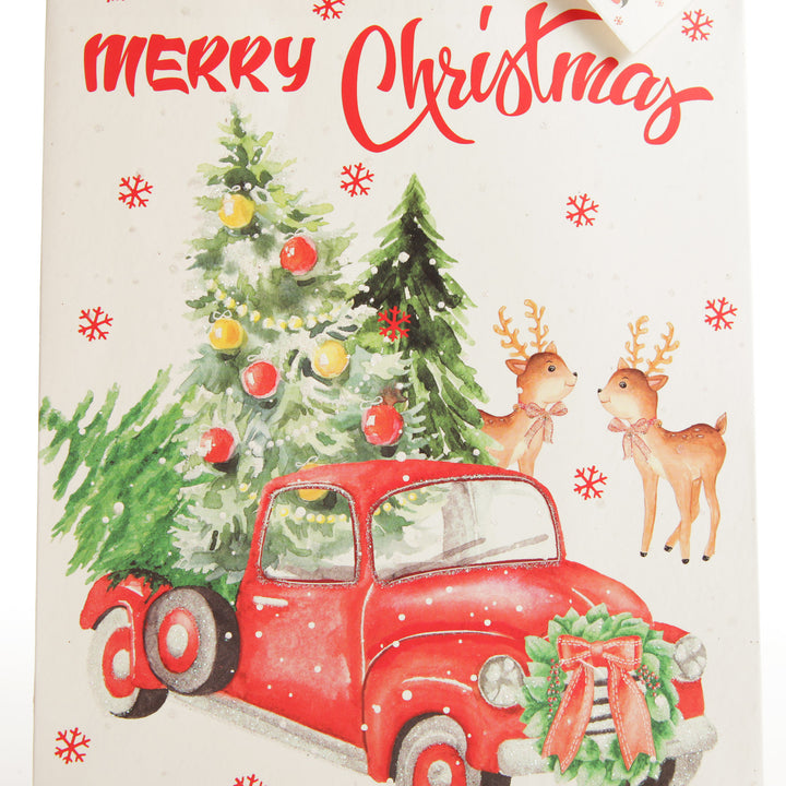 Merry Christmas Gift Bag - Red Ute with Deer