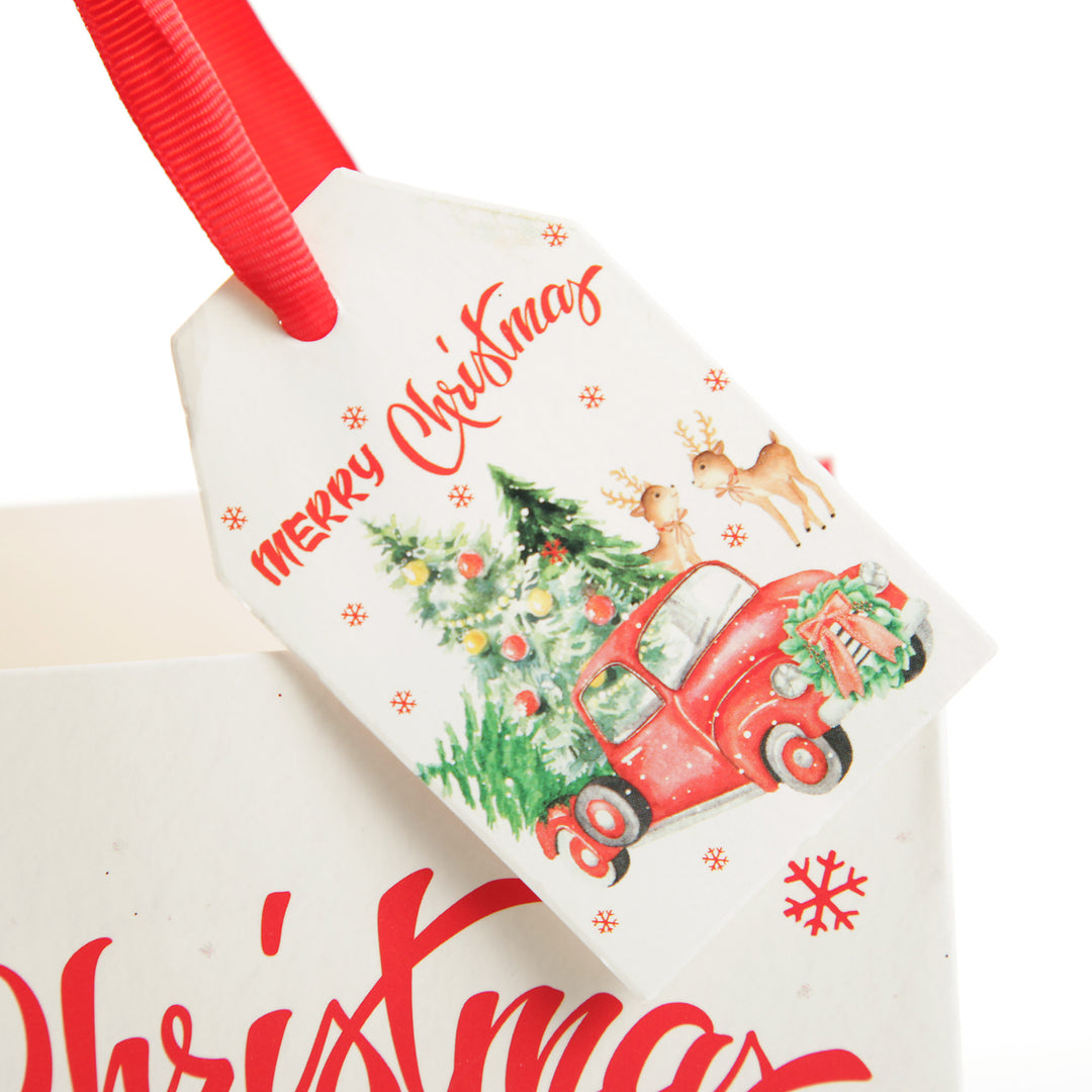 Merry Christmas Gift Bag - Red Ute with Deer tag