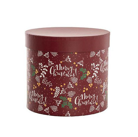 Merry Christmas Red Round Christmas Gift Box
