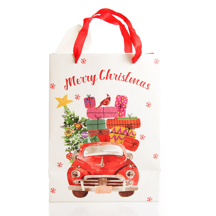 Merry Christmas Gift Bag - Red Car with Presents