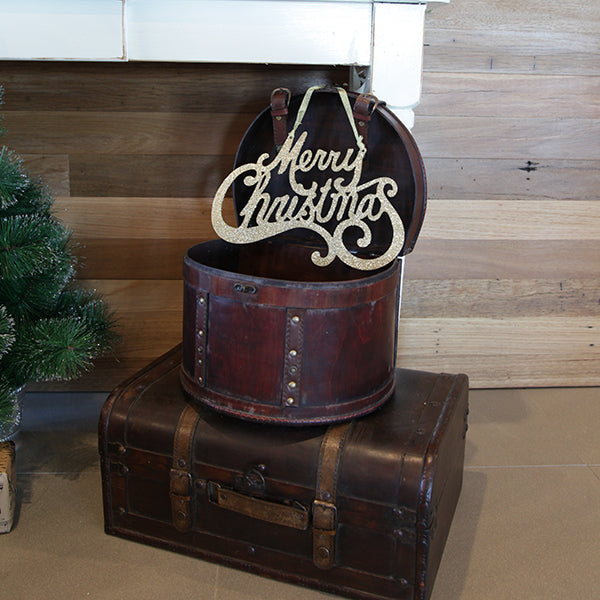 Champagne Gold Merry Christmas Word Plaque - Lifestyle