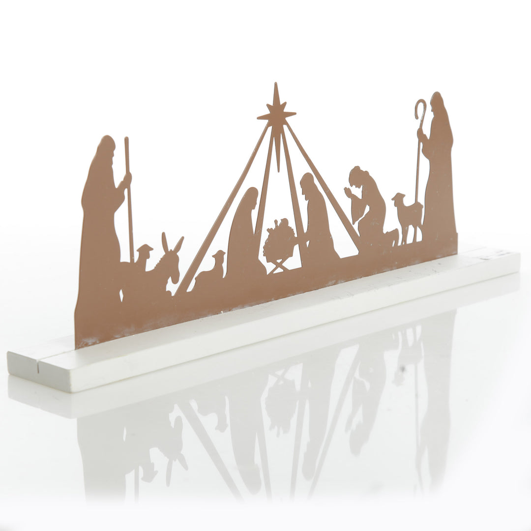 Metal Cutout Nativity Scene Ornament