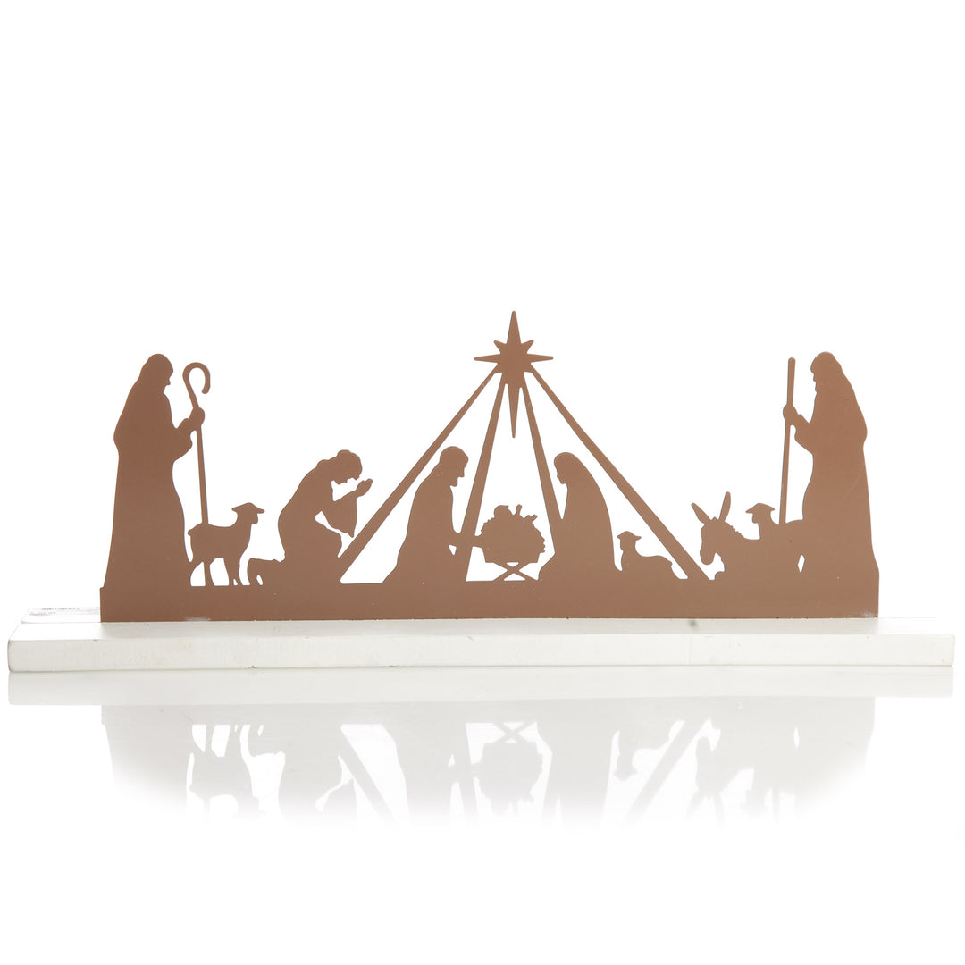 Metal Cutout Nativity Scene Ornament