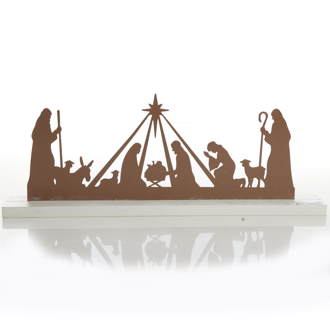Metal Cutout Nativity Scene Ornament