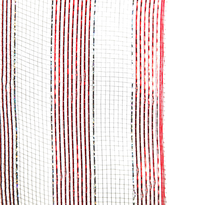 Metallic Candy Cane Stripe Decomesh Roll