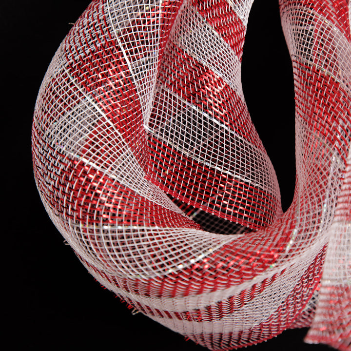 Metallic Candy Cane Stripe Decomesh Roll