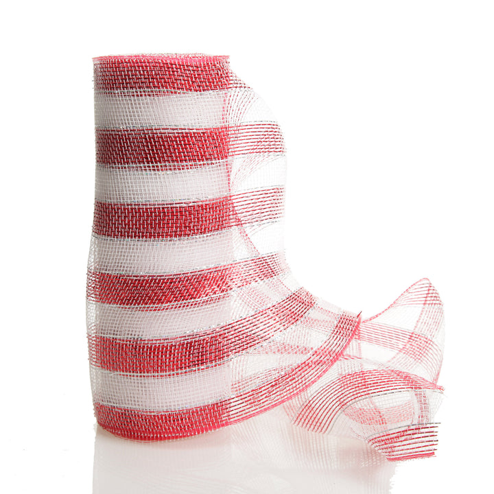 Metallic Candy Cane Stripe Decomesh Roll
