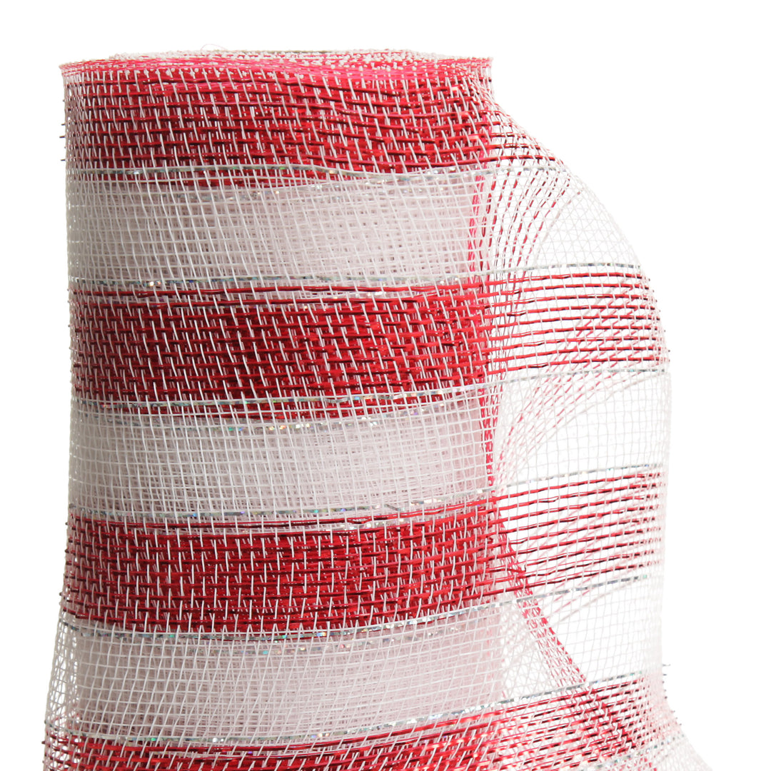 Metallic Candy Cane Stripe Decomesh Roll