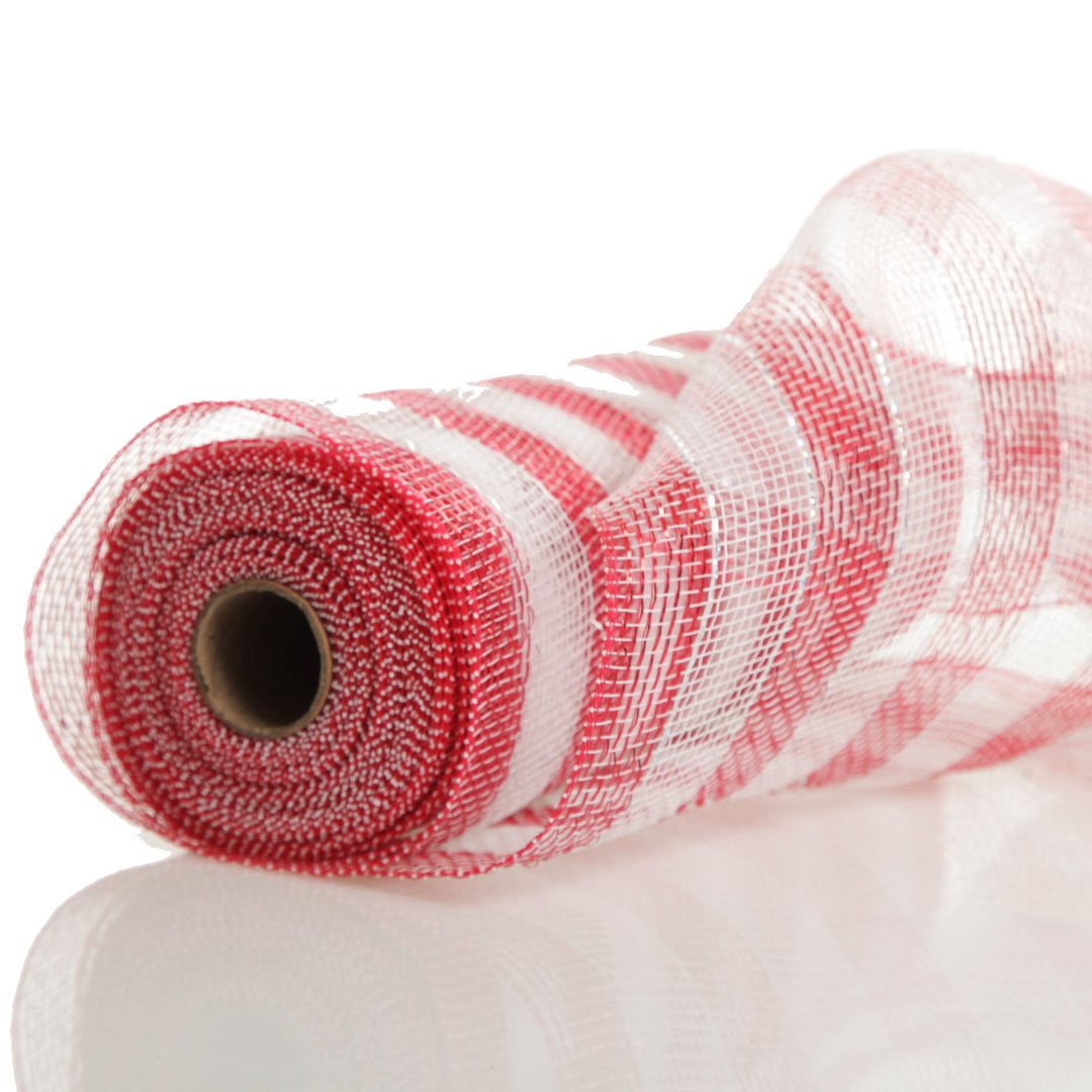Metallic Candy Cane Stripe Decomesh Roll