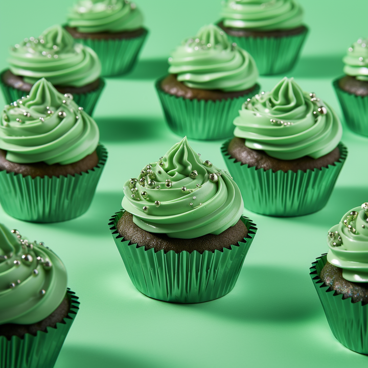 Metallic Green Foil Baking Cups - 50 Pcs