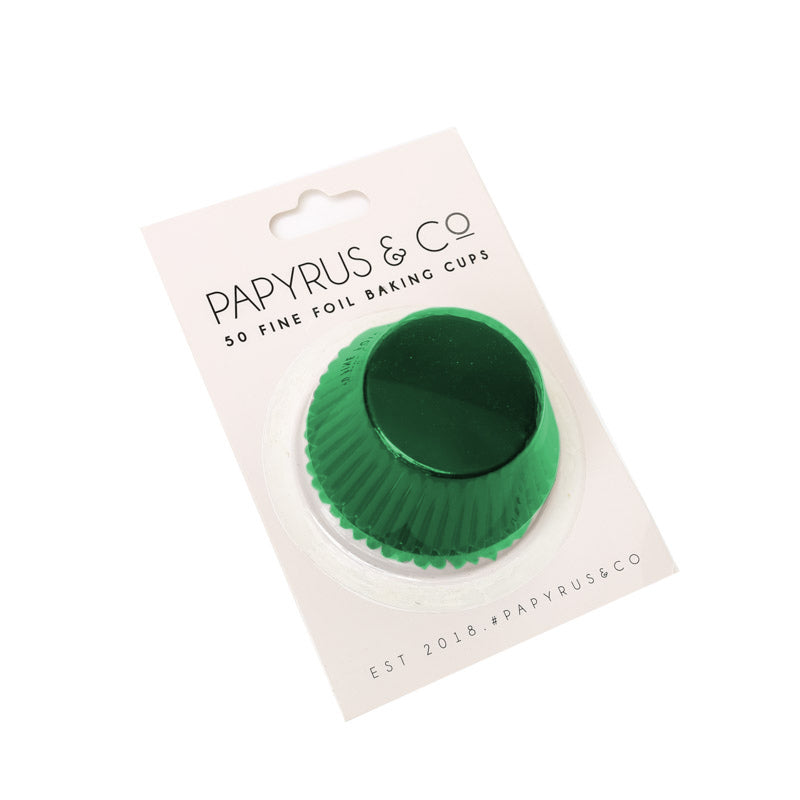 Metallic Green Foil Baking Cups - 50 Pcs