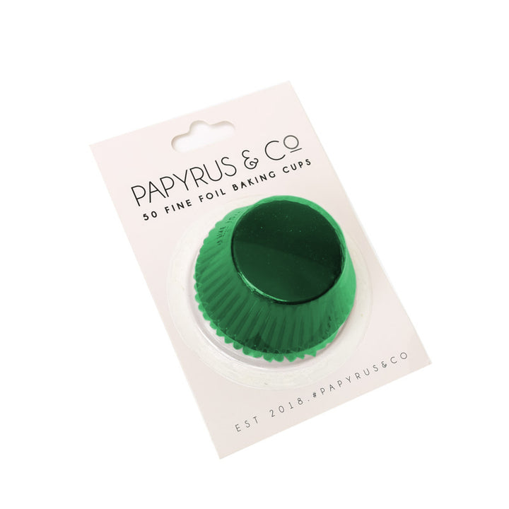 Metallic Green Foil Baking Cups - 50 Pcs
