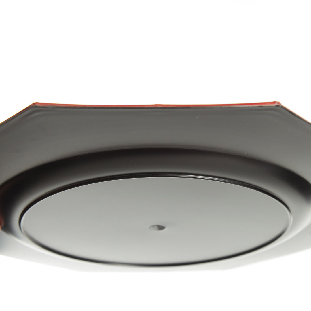 Metallic Red Charger Plate with Bamboo Pattern Trim