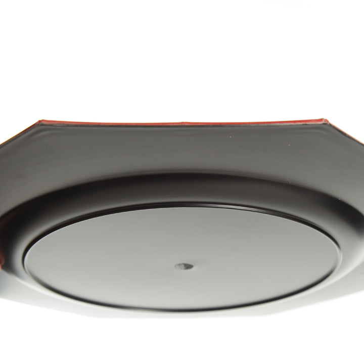 Metallic Red Charger Plate with Bamboo Pattern Trim