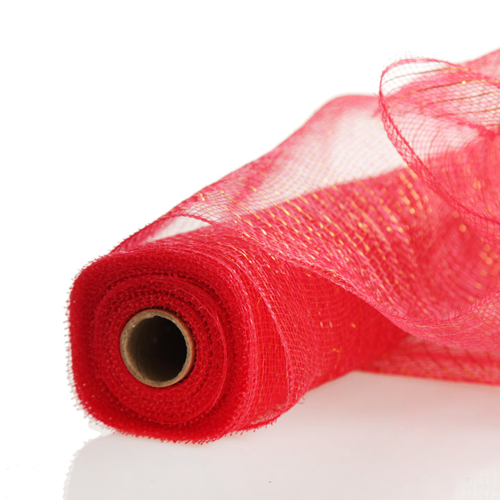 Wide Metallic Red Decomesh Roll