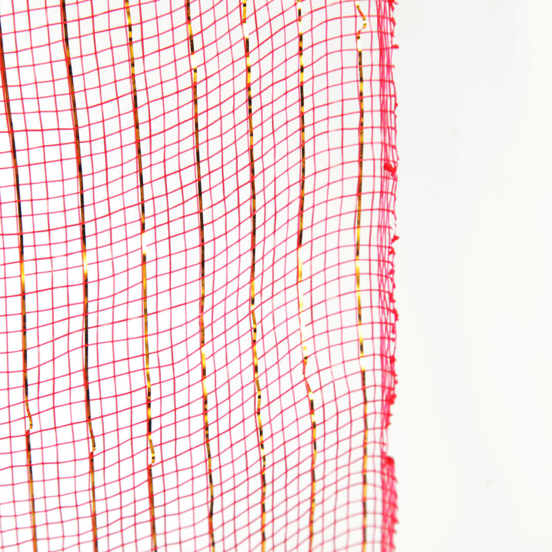 Wide Metallic Red Decomesh Roll
