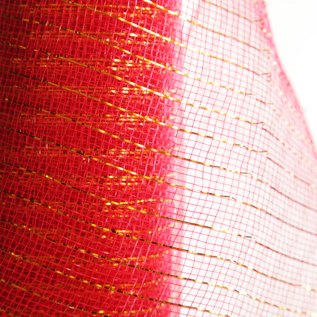 Wide Metallic Red Decomesh Roll
