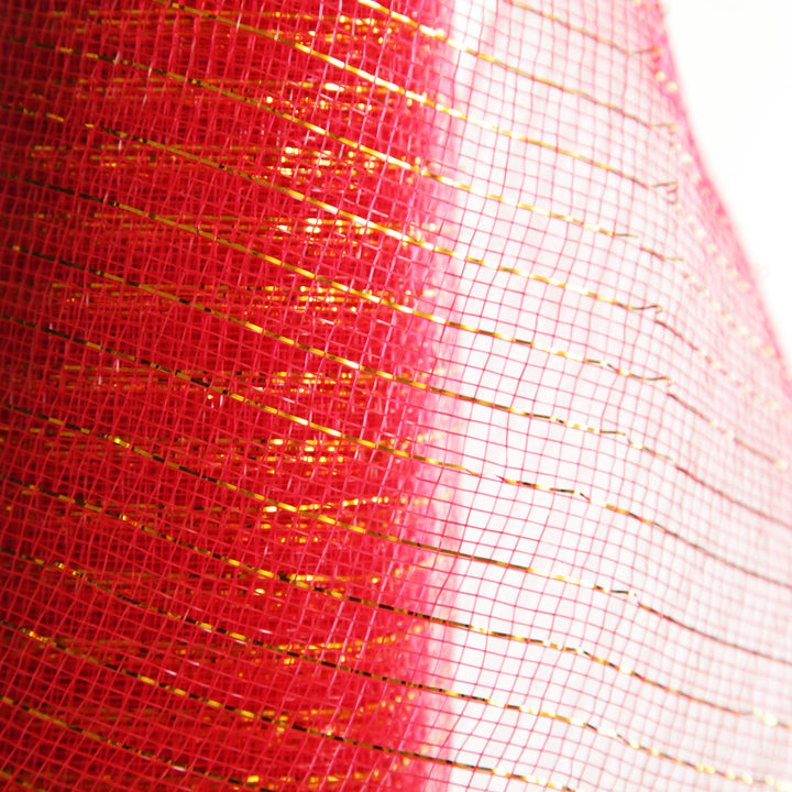 Wide Metallic Red Decomesh Roll