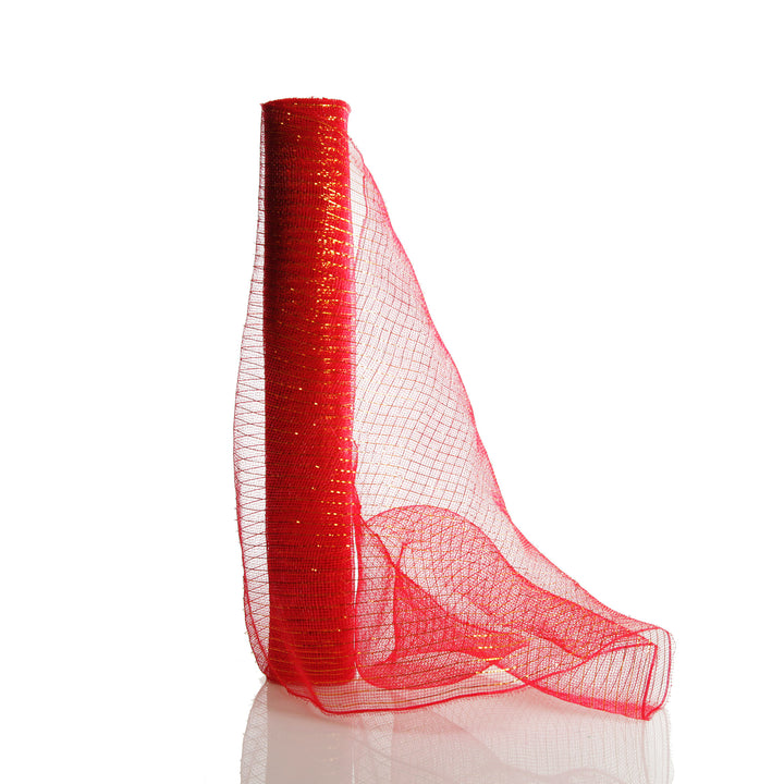 Wide Metallic Red Decomesh Roll