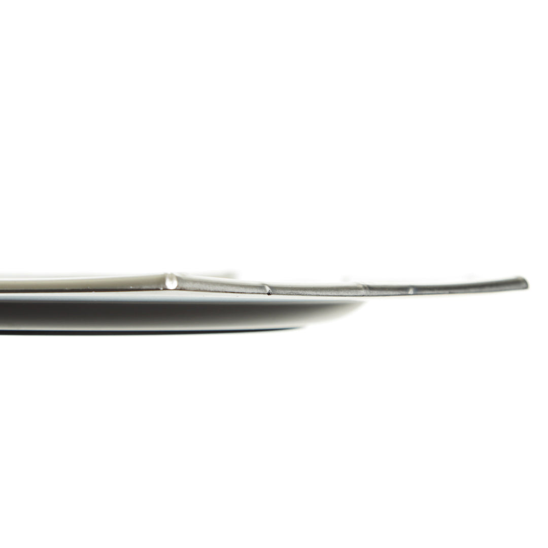 Metallic Silver Charger Plate with Bamboo Pattern Trim