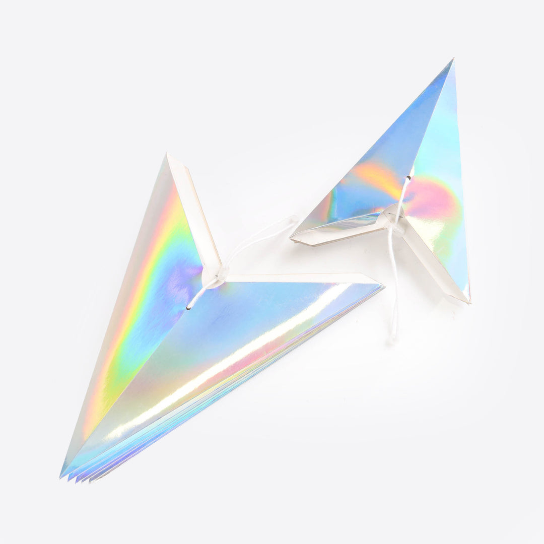 Metallic Silver Folded Paper Star - 40cm