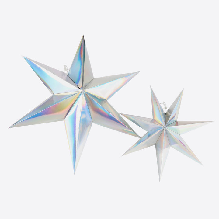 Metallic Silver Folded Paper Star - 40cm