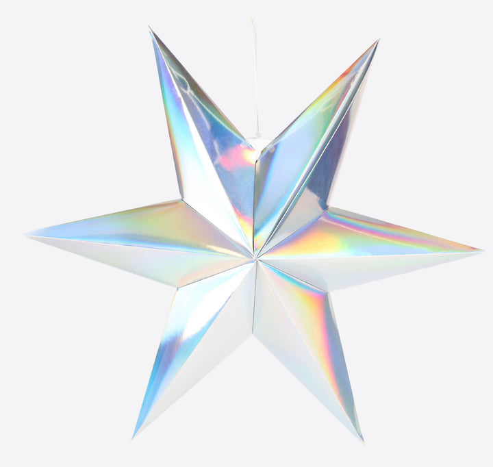 Metallic Silver Folded Paper Star - 40cm