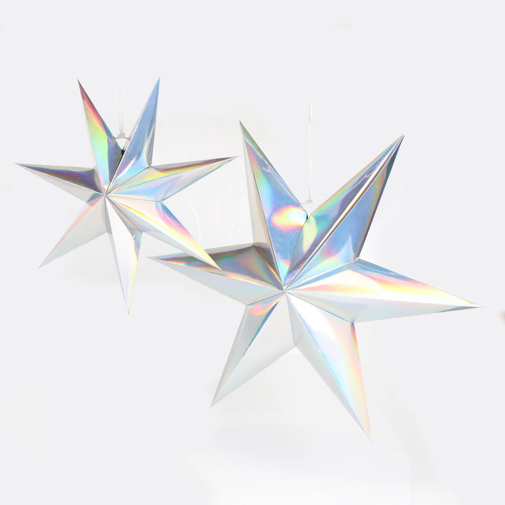 Metallic Silver Folded Paper Star - 40cm