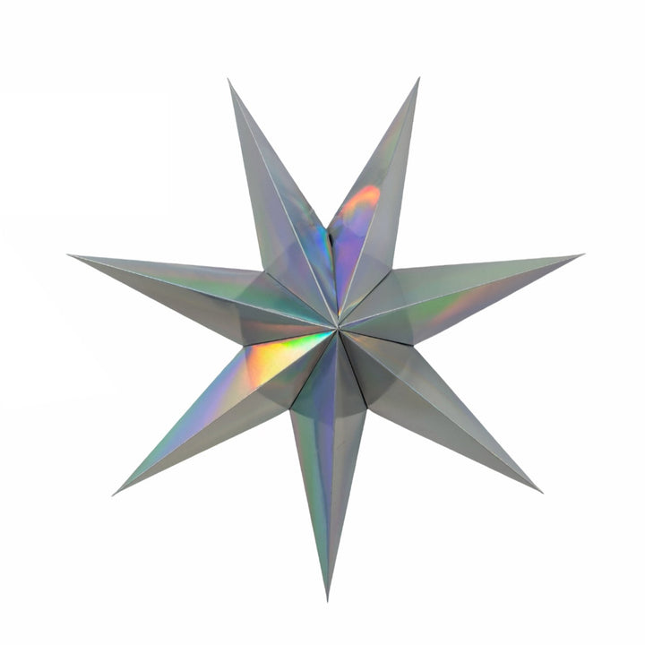 Metallic Silver Folded Paper Star - 40cm