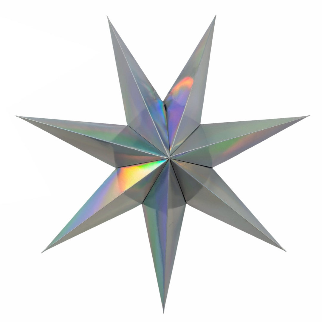 Metallic Silver Folded Paper Star - 60cm