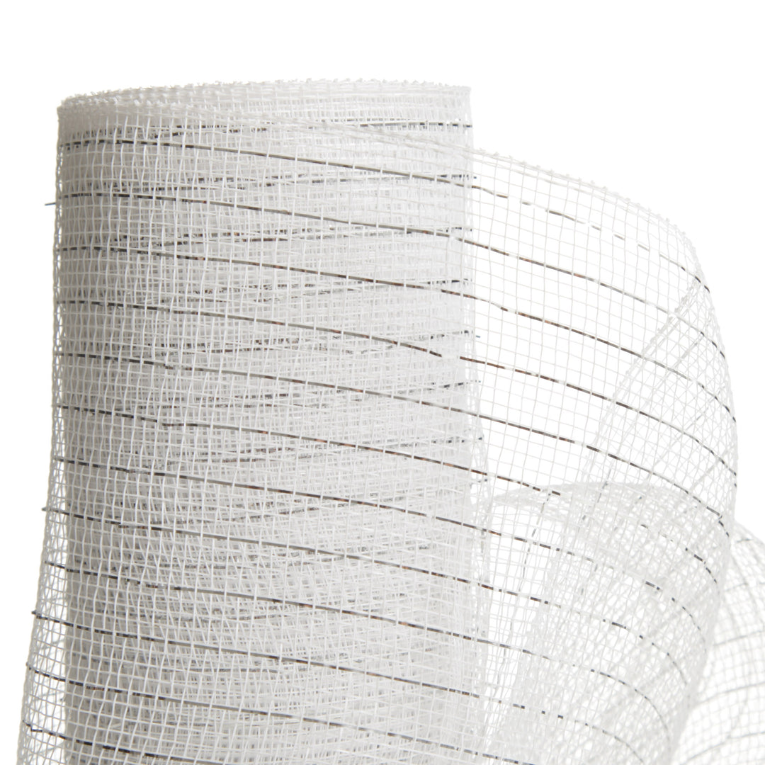 Metallic White Decomesh Roll