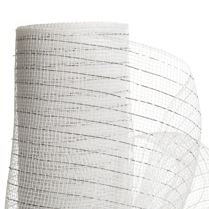 Metallic White Decomesh Roll